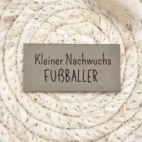 Flexible und weiche Kunstleder-Labels - Kleiner Nachwuchs Fussballer - Verschiedene Farben und