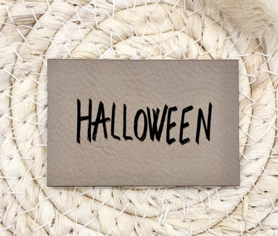 Flexible und weiche Kunstleder-Labels mit Halloween - Verschiedene Farben und Größen - Hochwertige