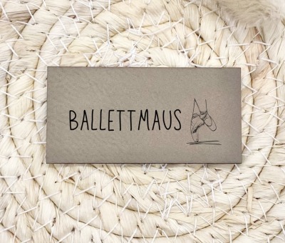 Flexible und weiche Kunstleder-Labels - Ballettmaus Verschiedene Farben und Größen -