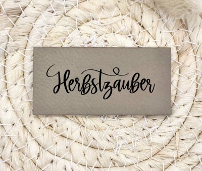 Flexible und weiche Kunstleder-Label - Herbstzauber Verschiedene Farben und Größen -