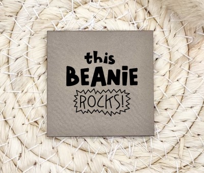 Flexible und weiche Kunstleder-Labels mit this Beanie rocks Verschiedene Farben und Größen -