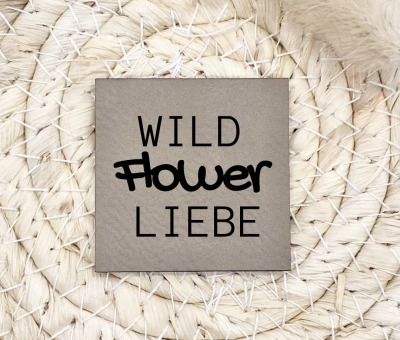 Flexible und weiche Kunstleder-Labels mit Wild Flower Liebe Verschiedene Farben und Größen -