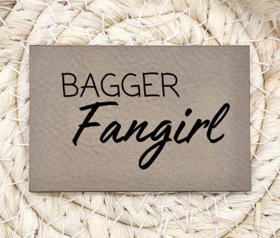 Flexible und weiche Kunstleder-Labels mit Bagger Fangirl Verschiedene Farben und Größen -