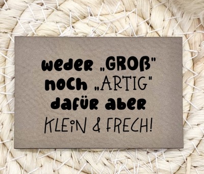 Flexible und weiche Kunstleder-Labels mit tollen Sprüchen Verschiedene Farben und Größen -