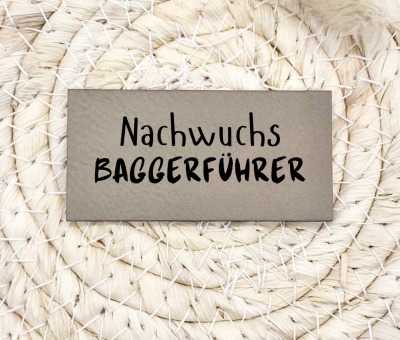 Flexible und weiche Kunstleder-Labels mit Nachwuchs Baggerführer Verschiedene Farben und