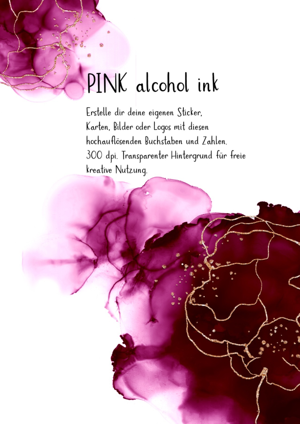 Alkohol INK Alphabet + Zahlen Digital Download 3