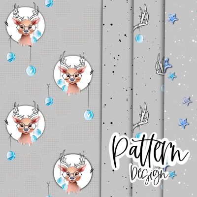 Digitale Datei / All Over Bundle 4 Stück + Digi Stamp - Deer Blue