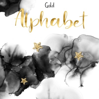 Gold Foil Alphabet + Zahlen + Sonderzeichen Digital Download - Gold Foil