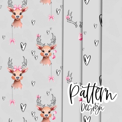 Digitale Datei / All Over Bundle 4 Stück + Digi Stamp - Deer Pink