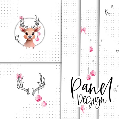 Digitale Datei / Panel Bundle 5 Stück - Panel Pink Deer