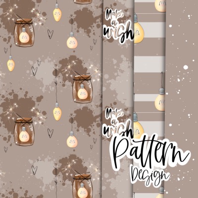 Digitale Datei / All Over Bundle 4 Stück + Digi Stamp - Shine