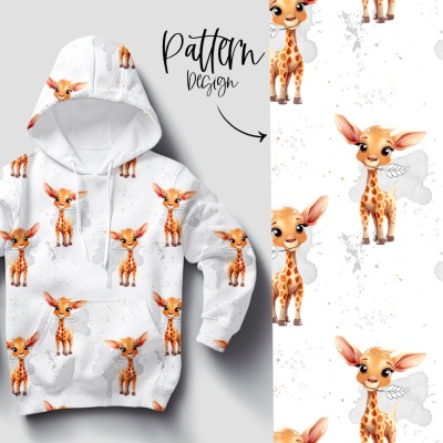 Digitale Datei / All Over - Baby Giraffe