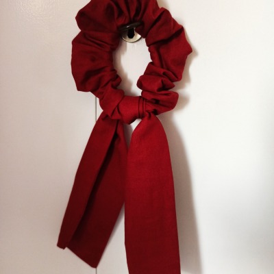 Scarf Scrunchie rot - Haargummi, Accessoires, Haarschmuck, Haarstyling, Geschenk für eine Freundin,