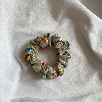 Scrunchie retro Regenbogen - Haargummi mini