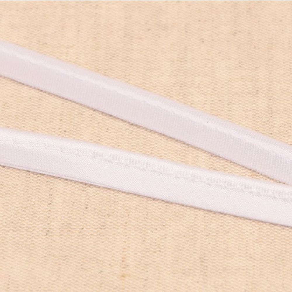Satin Paspelband uni 10 mm | weiß