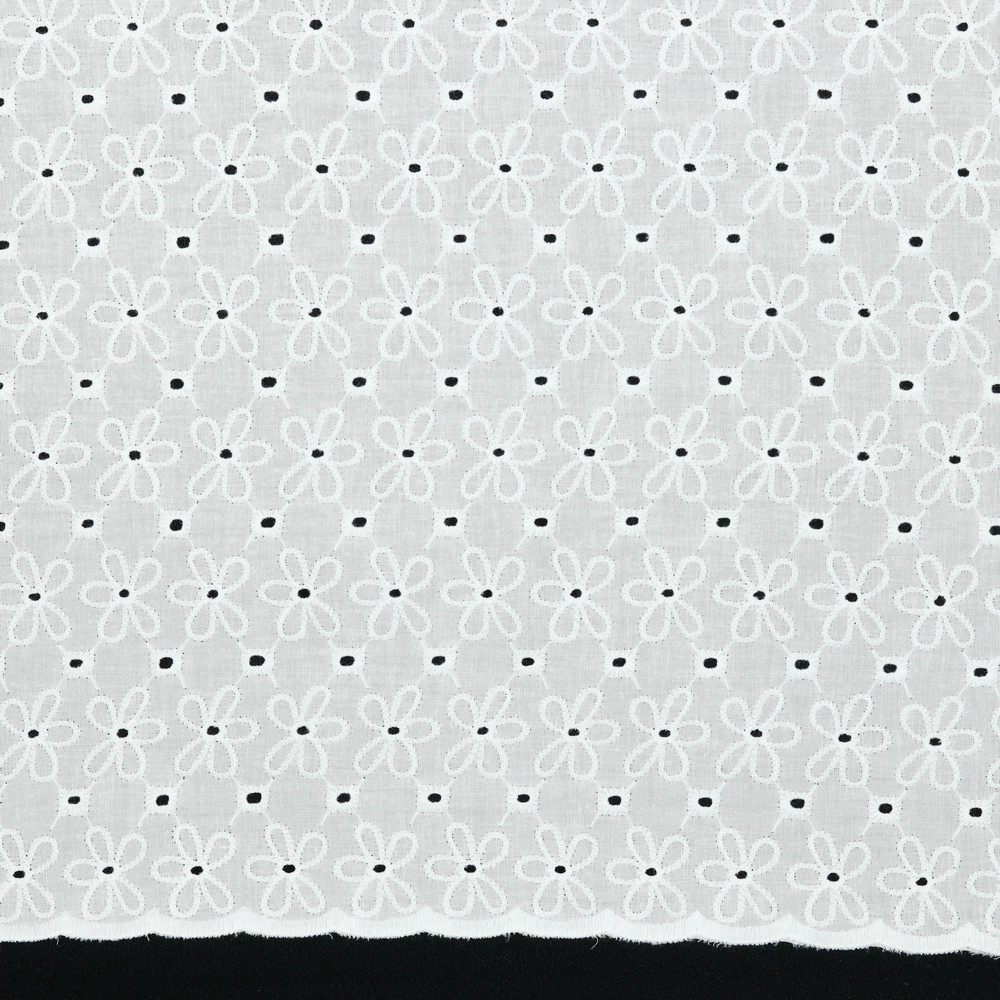 Baumwollstoff Blusenstoff | Embroidery 2-Side | weiß 2