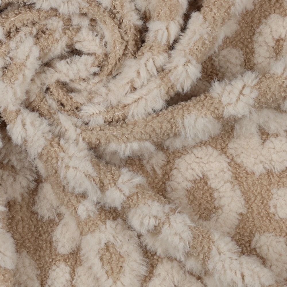 Teddybouclé | Animal Skin | für Jacken, Mäntel, Westen | beige