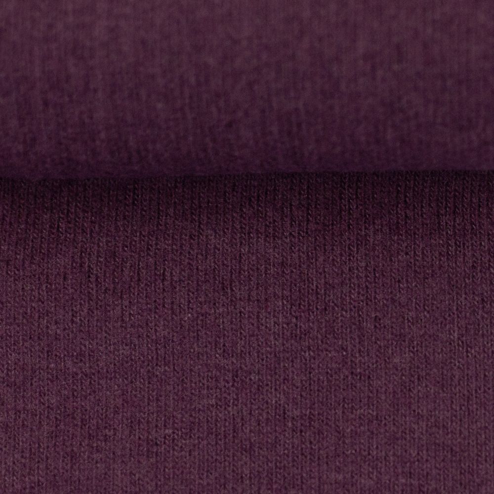 Baumwollstrick BONO | angerauhter Strickstoff | Made in Italy | aubergine | HW 23-24