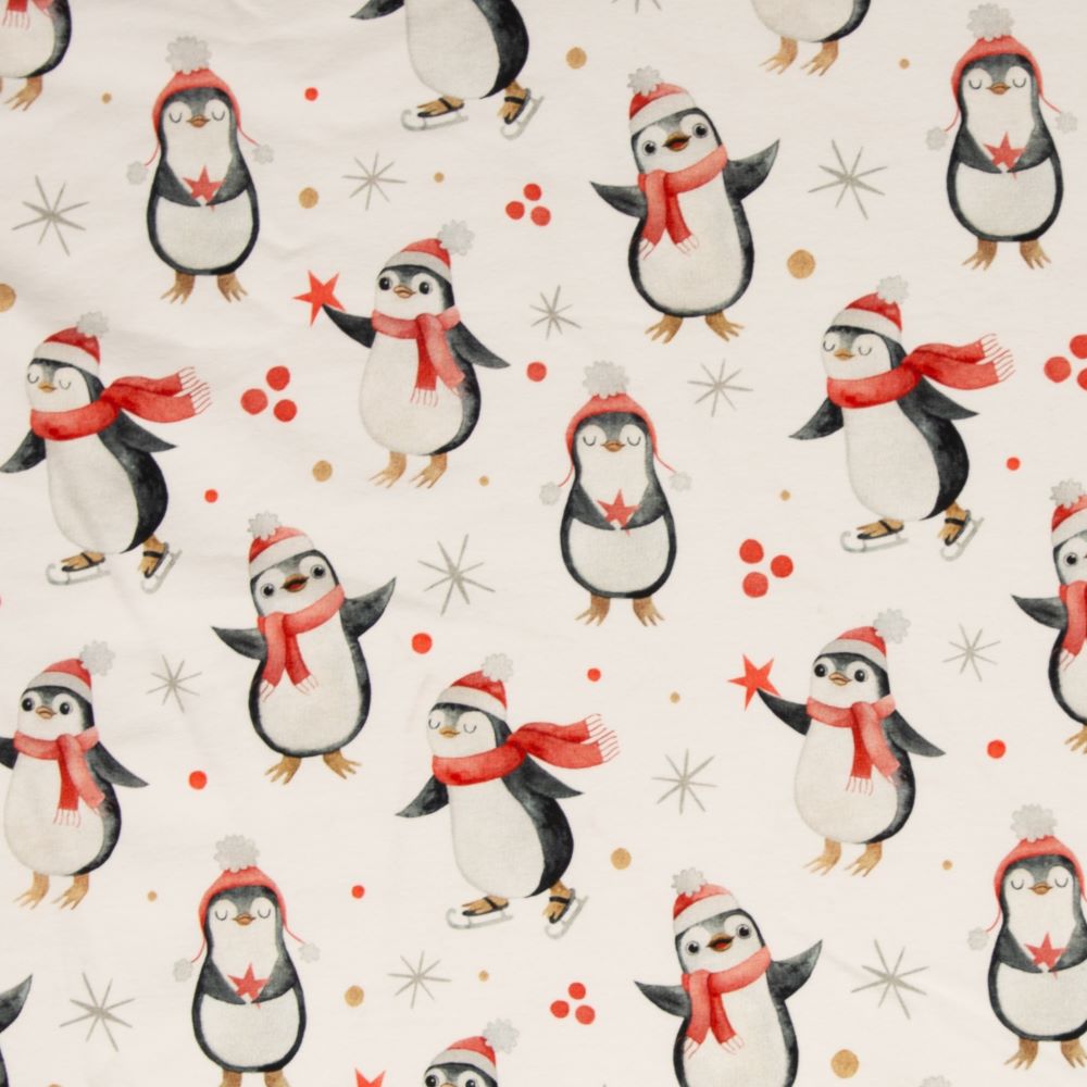Sweat HOLLY | Weihnachten | Pinguine mit roter Mütze | naturweiß | Swafing | Ökotex
