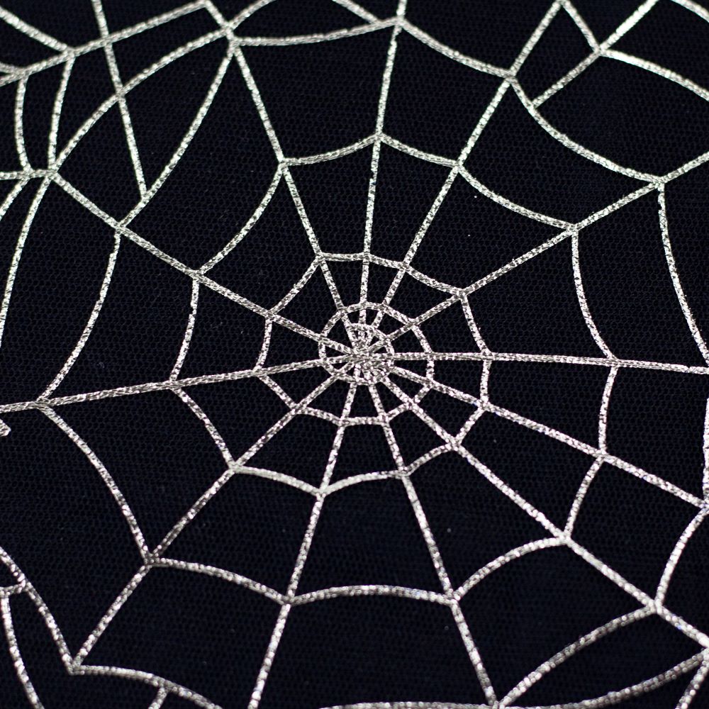 Feintüll | Spider Web | schwarz-silber | Halloween, Karneval | ab 0,5 m 4