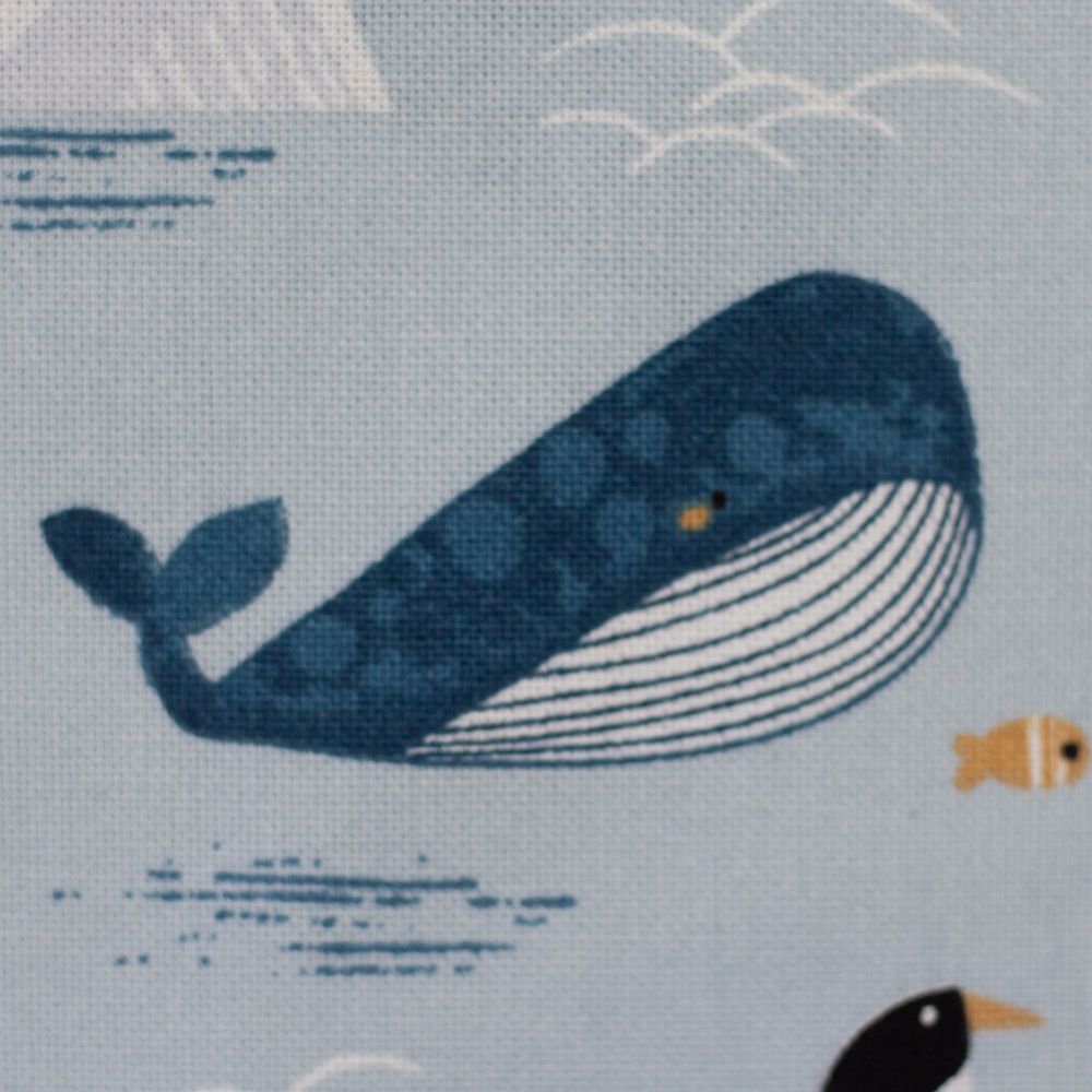 Canvas | Dekostoff | TONI | Wale, Pinguine, Seehunde, hellblau 3
