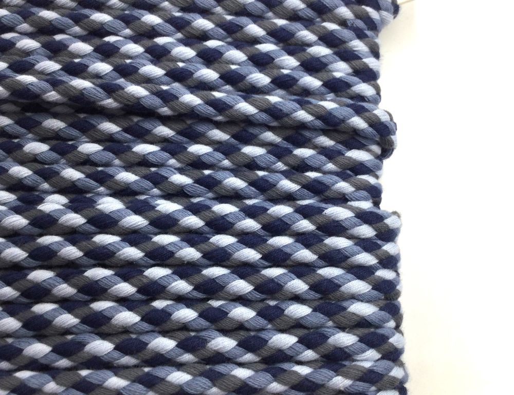 Baumwollkordel Flechtkordel | 8 mm | multicolor | blau-grau 2