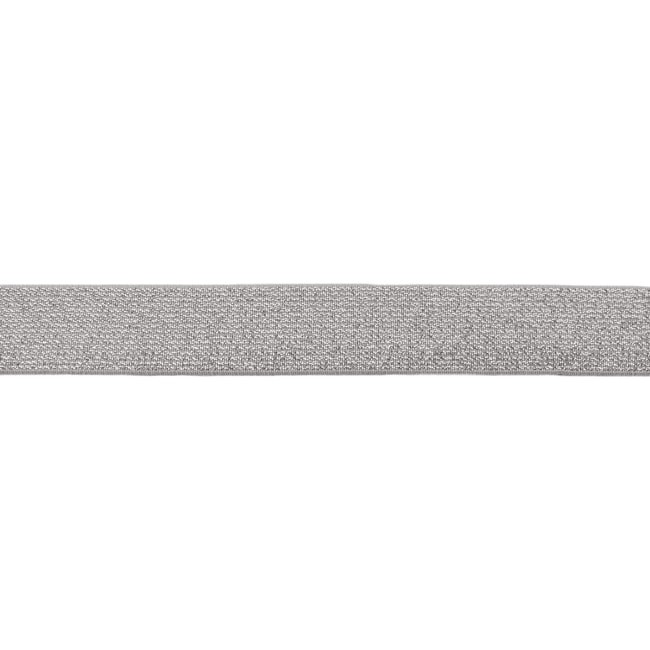 Gummiband mit Glitzer | 25 mm breit | grau