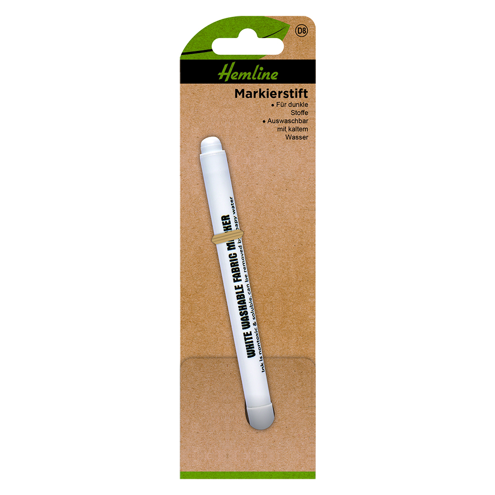 Hemline Markierstift | Trickmarker | auswaschbar | weiß