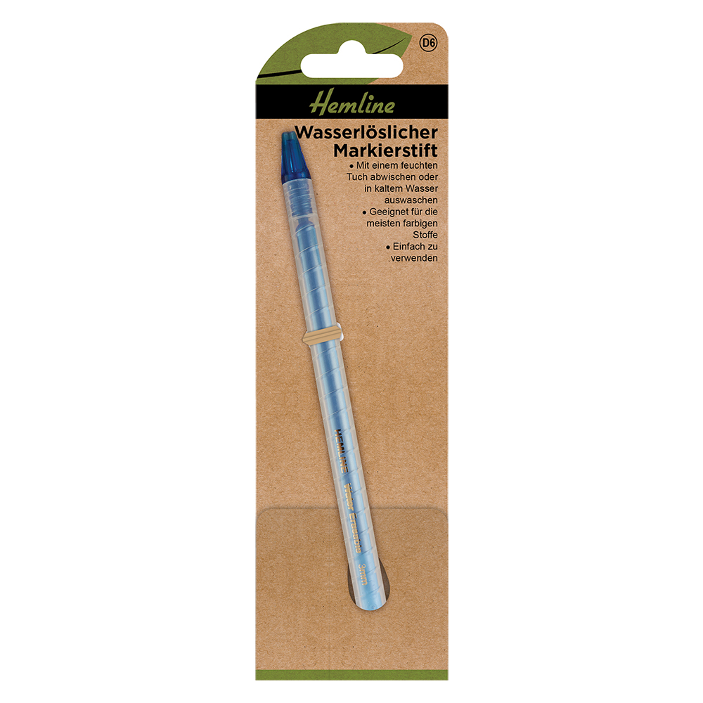 Hemline Markierstift | Trickmarker | wasserlöslich | blau | 3 mm
