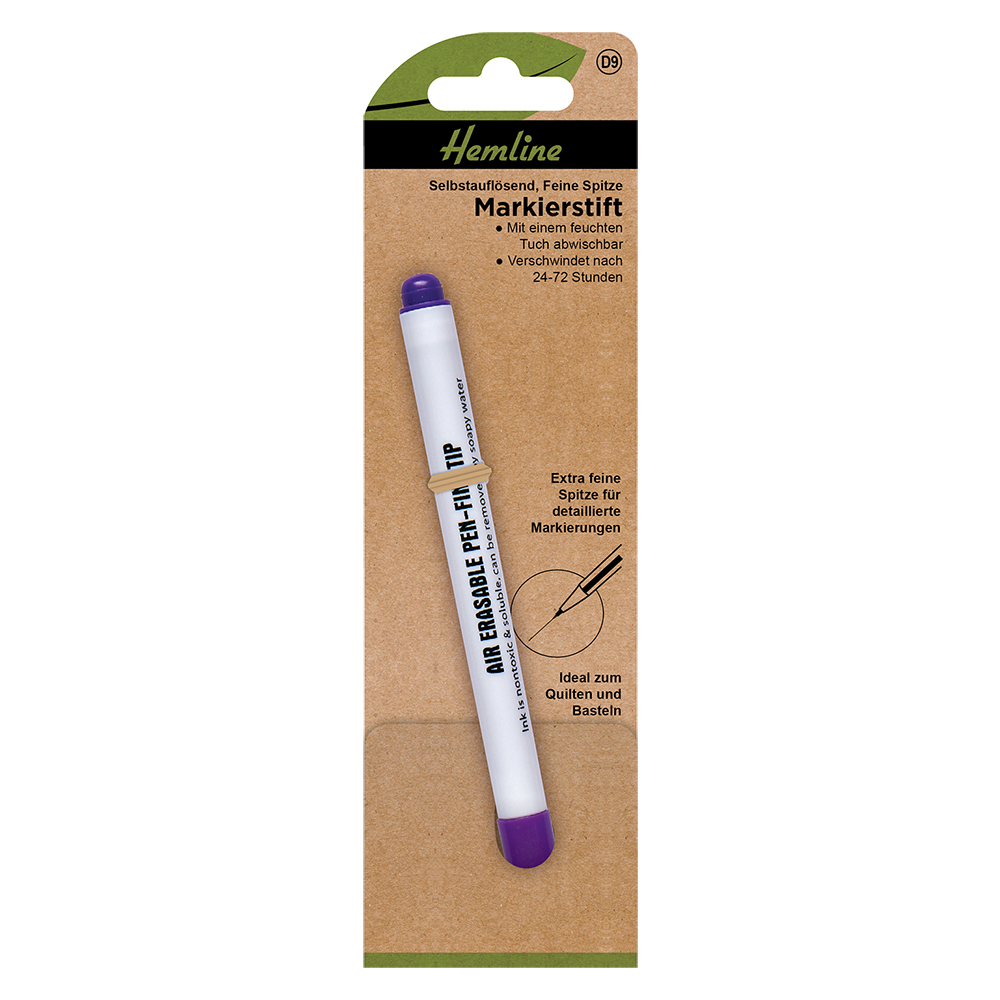Hemline Markierstift | Trickmarker | selbstauflösend | lila | feine Spitze