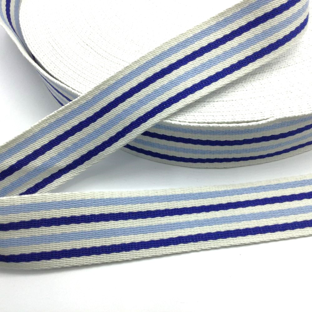 Gurtband 40 mm Streifen | zweifarbig | blau