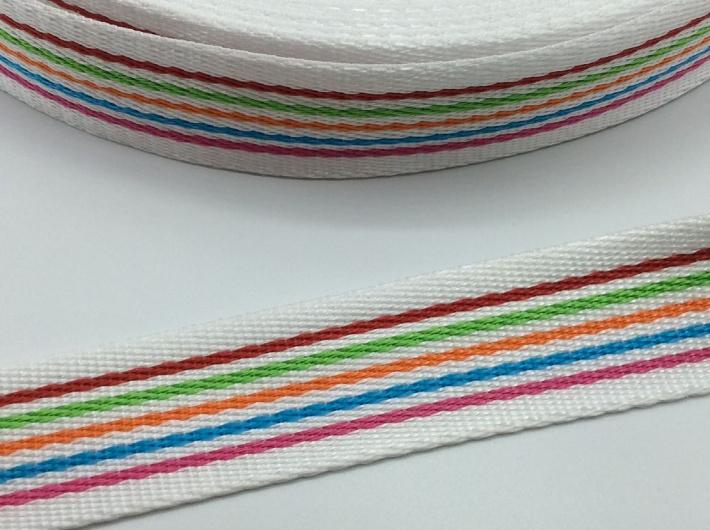 Gurtband 40 mm Multi Streifen | rot-pink 2