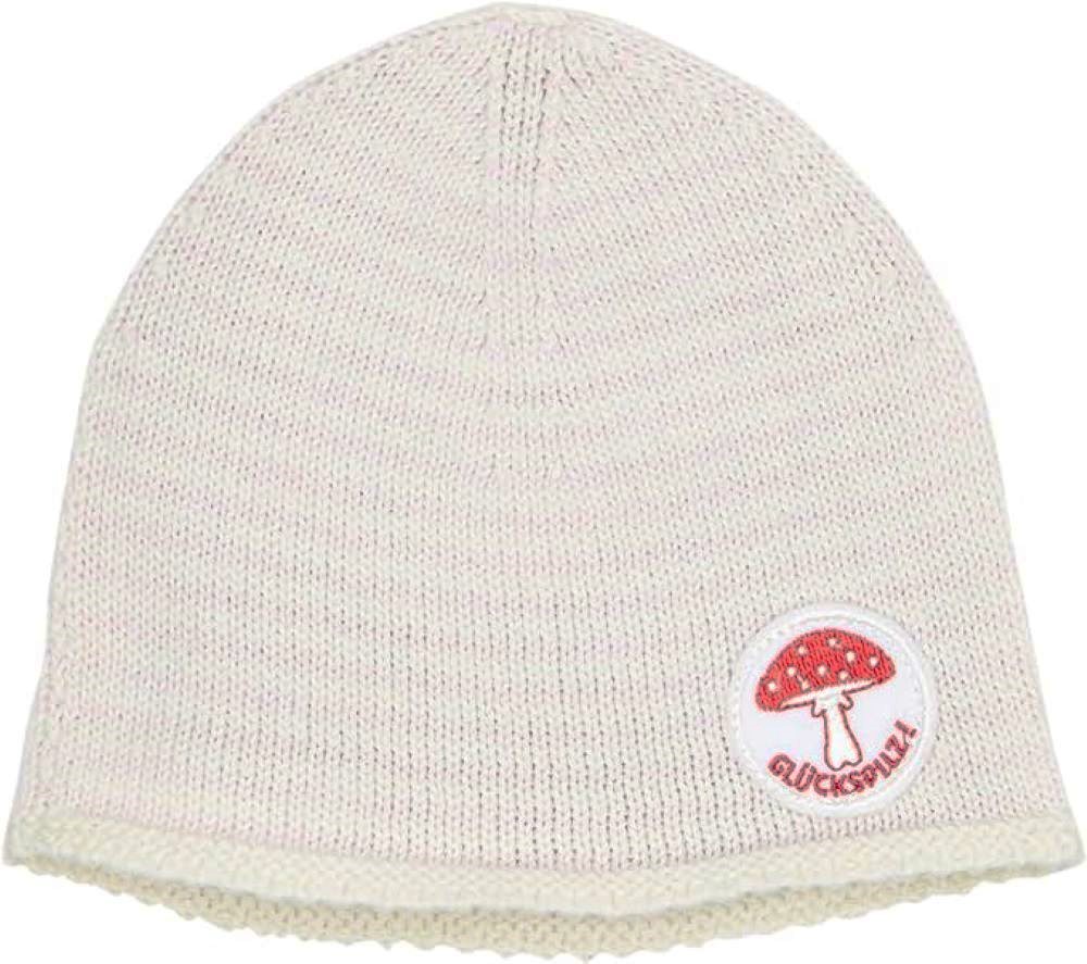 Adelheid Baby-Mädchen Glückspilz Babystrickmütze Mütze | Farbe: streifen weiß-rosa | Größe: 8