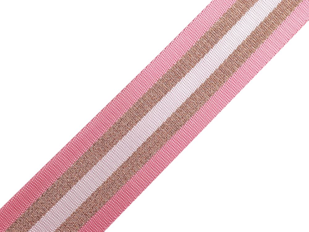 Doppelseitiges Gurtband mit Lurex | 50 mm breit | Crossbody-Bags | hellrosa-kupfer | ab 1,5 m 3