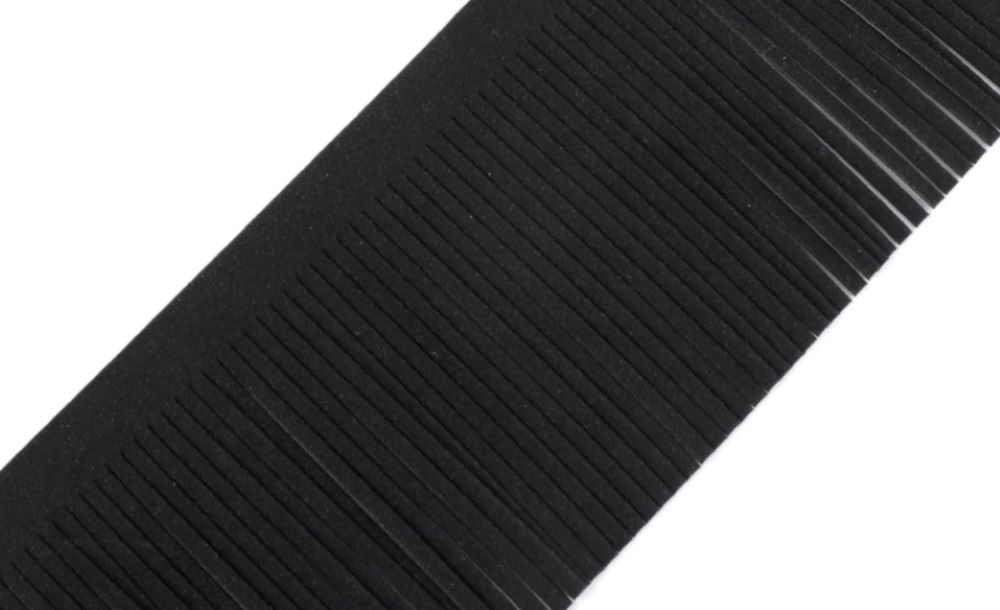 Leder Fransenborte 50 mm breit | schwarz