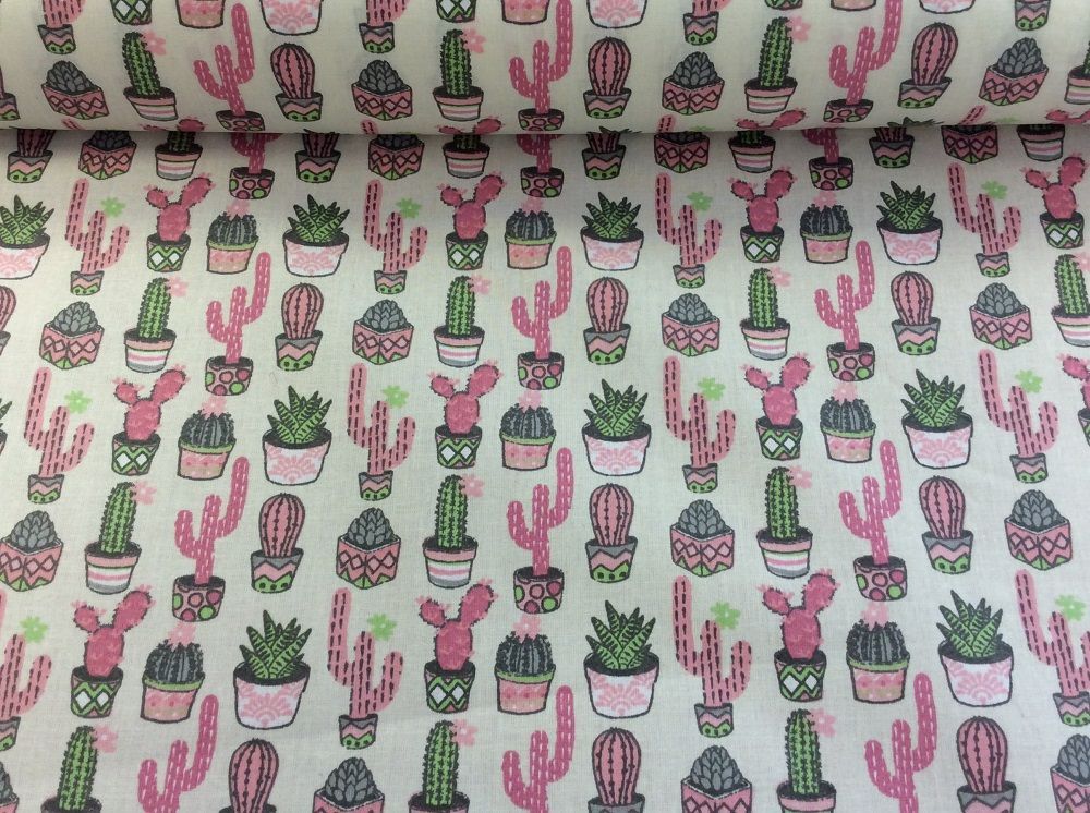 Beschichtete Baumwolle | Kaktus | pink 3