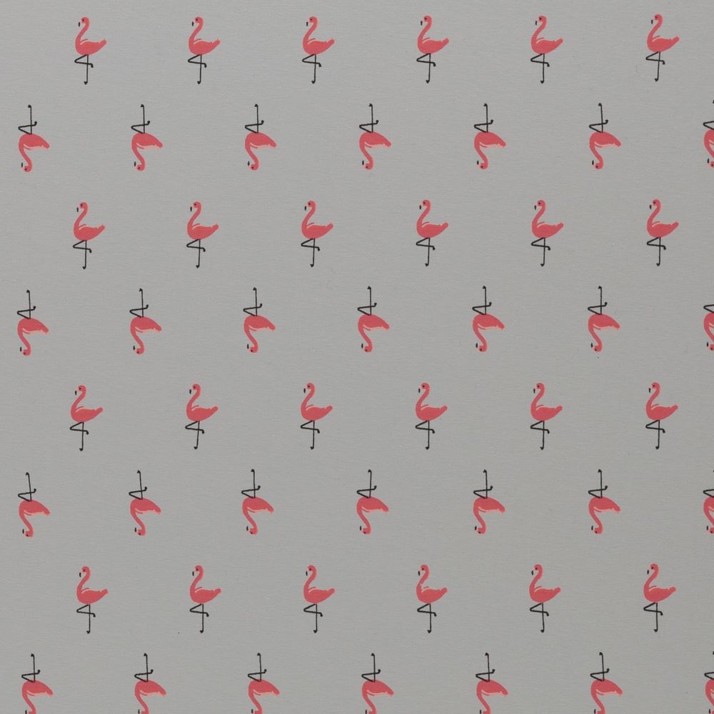 Baumwolljersey VERA kleine Flamingos | hellgrau | Ökotex | ab 50 cm