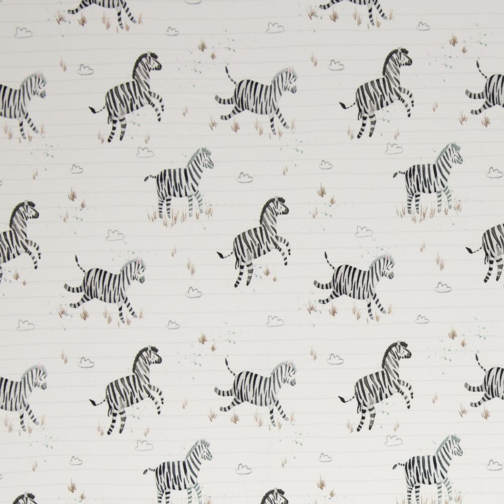Baumwolljersey ANIMALS | by Christiane Zielinski | Zebras, weiß | Ökotex 3