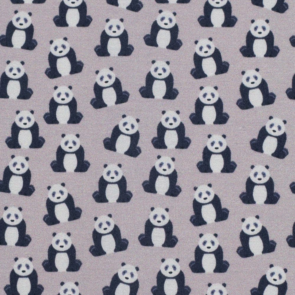 Baumwolle TONI | Webware | Pandas, grau | Ökotex 2