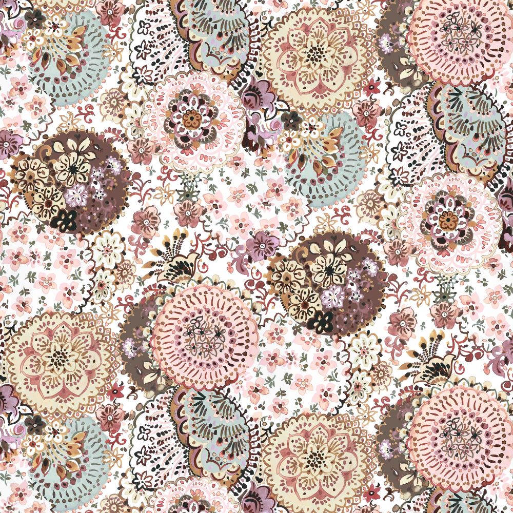 Baumwollstoff Popeline FLOWERS | Ökotex | by Poppy | white/light-rose 4