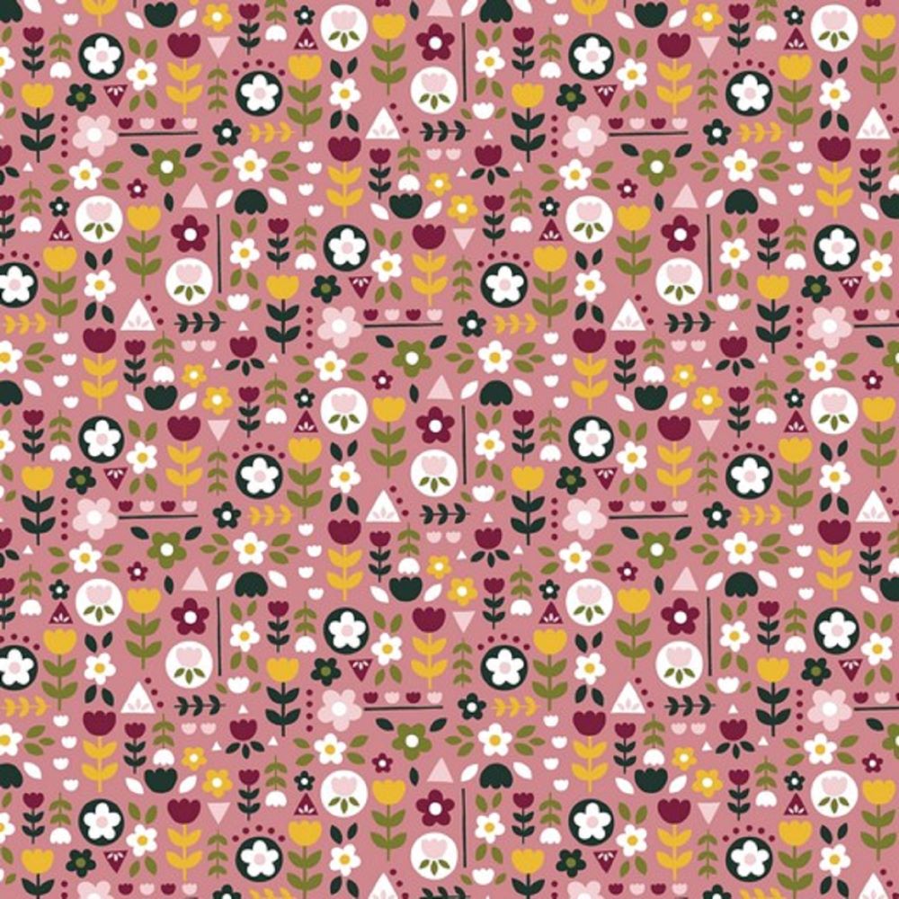 Baumwollstoff Popeline HAPPY FEELING | Blumen | rose | Ökotex | by Poppy