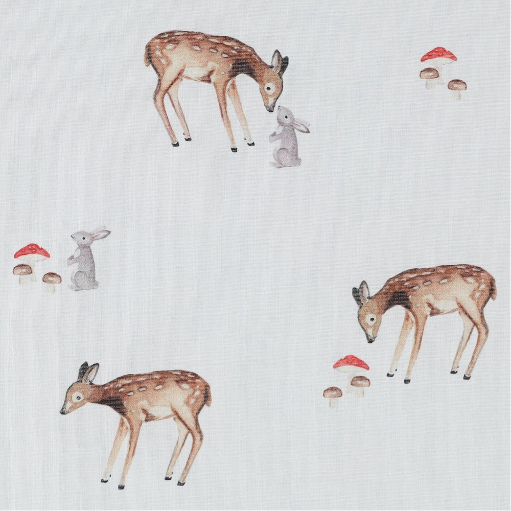 Baumwollstoff | Popeline | FOREST ANIMALS - Deer | weiß | by Poppy | Ökotex | ab 50 cm 2