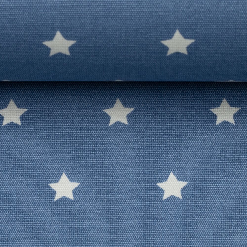 Beschichtete Baumwolle MELUNA | Sterne 1 cm | rauchblau
