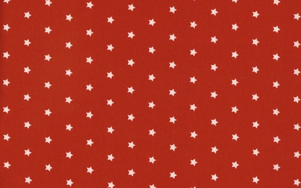 31 cm REST Beschichtete Baumwolle LUNA | weiße Sterne auf rot