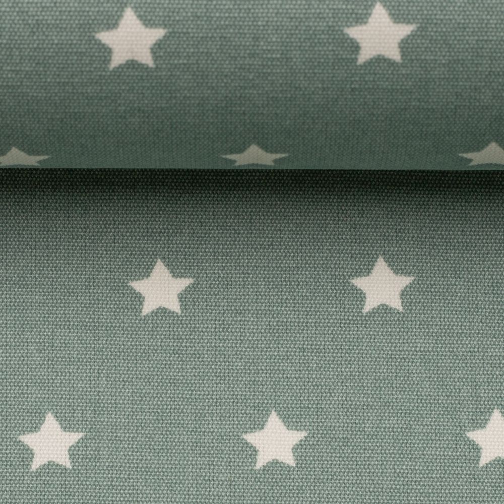 39 cm REST Beschichtete Baumwolle MELUNA | Sterne 1 cm | smaragd