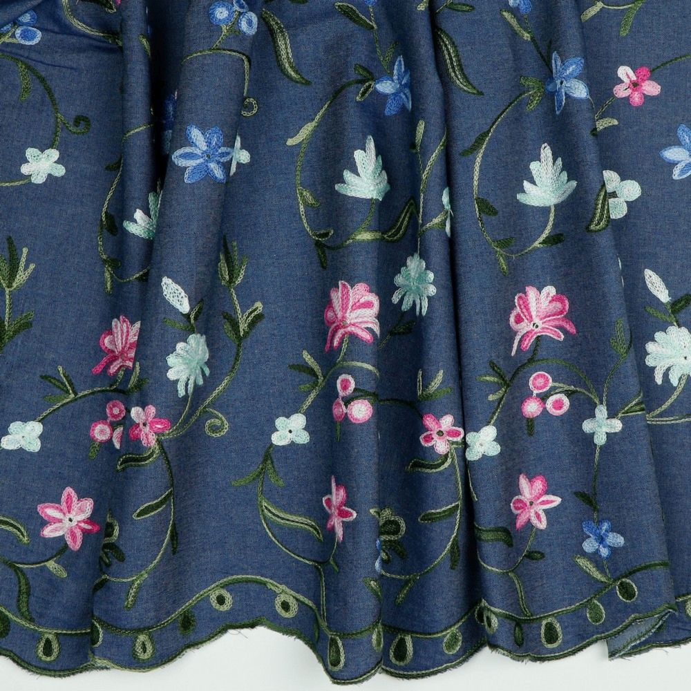 Baumwolljeans mit Stickerei und Bogenkante | für Kleider &amp; Blusen | jeans