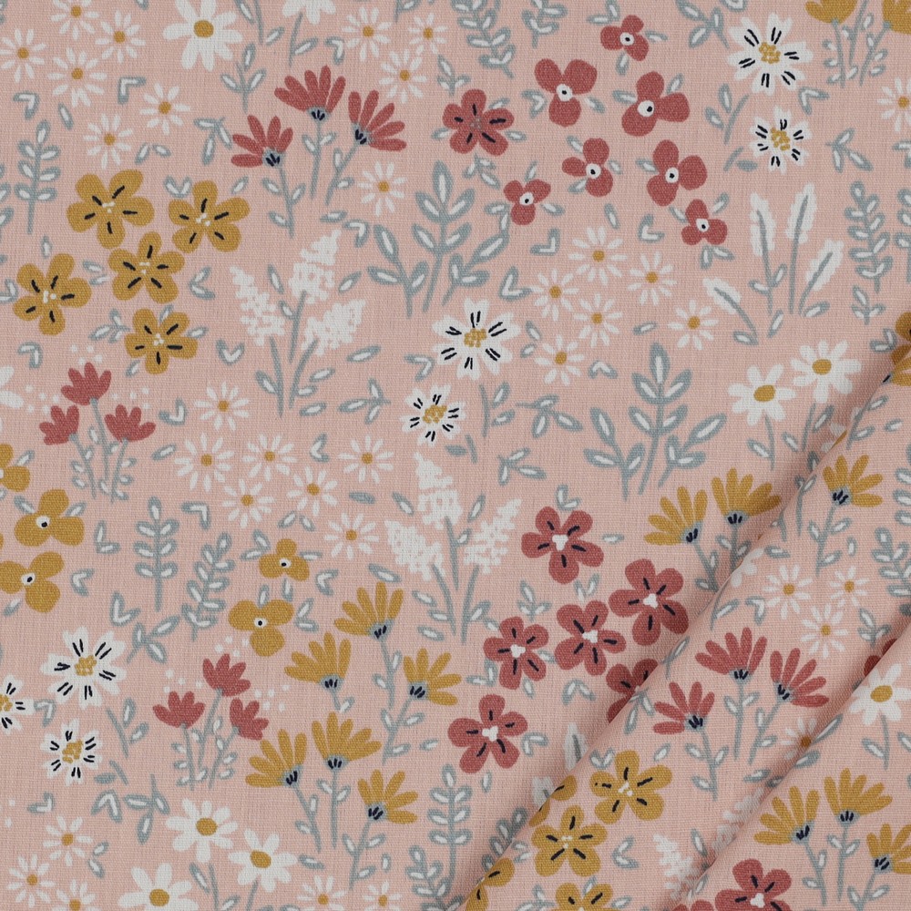 Beschichtete Baumwolle FLOWERS | by Poppy | powder