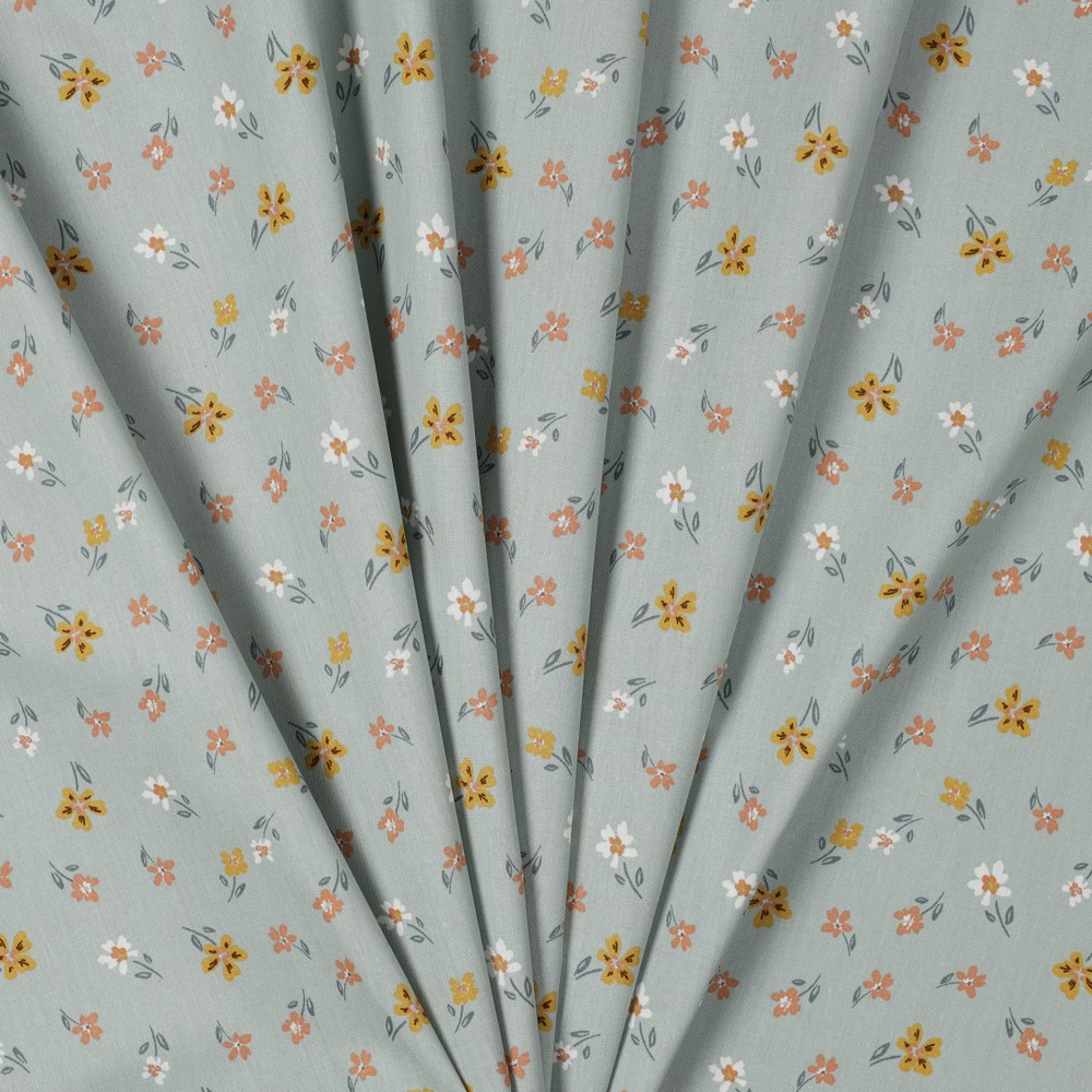 Beschichtete Baumwolle | FLOWERS | by Poppy | teal 5
