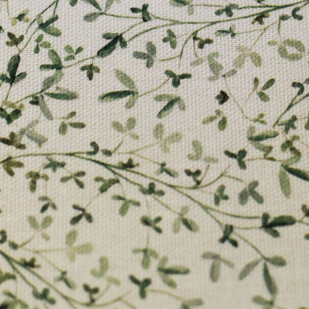 Dekostoff Canvas DARA | Zweige, grün/naturweiß | Ökotex | ab 50 cm 2