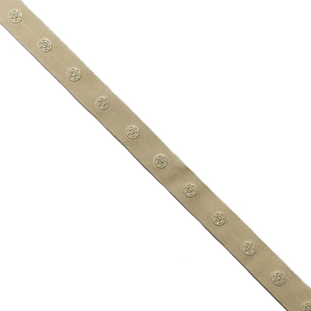 Druckknopfband 2,5 cm Knopfabstand | 18 mm breit | beige